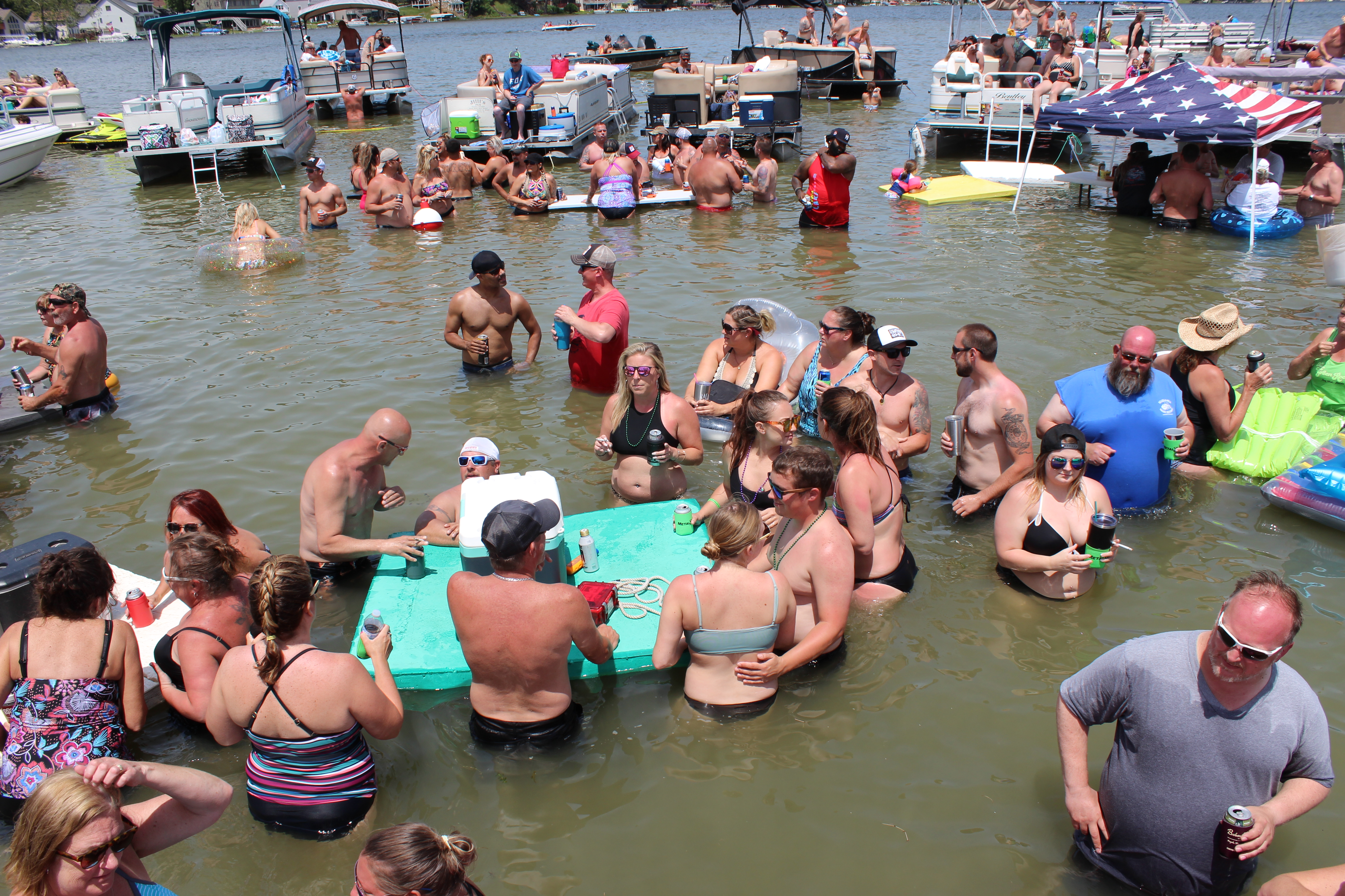 Setup on the sandbar