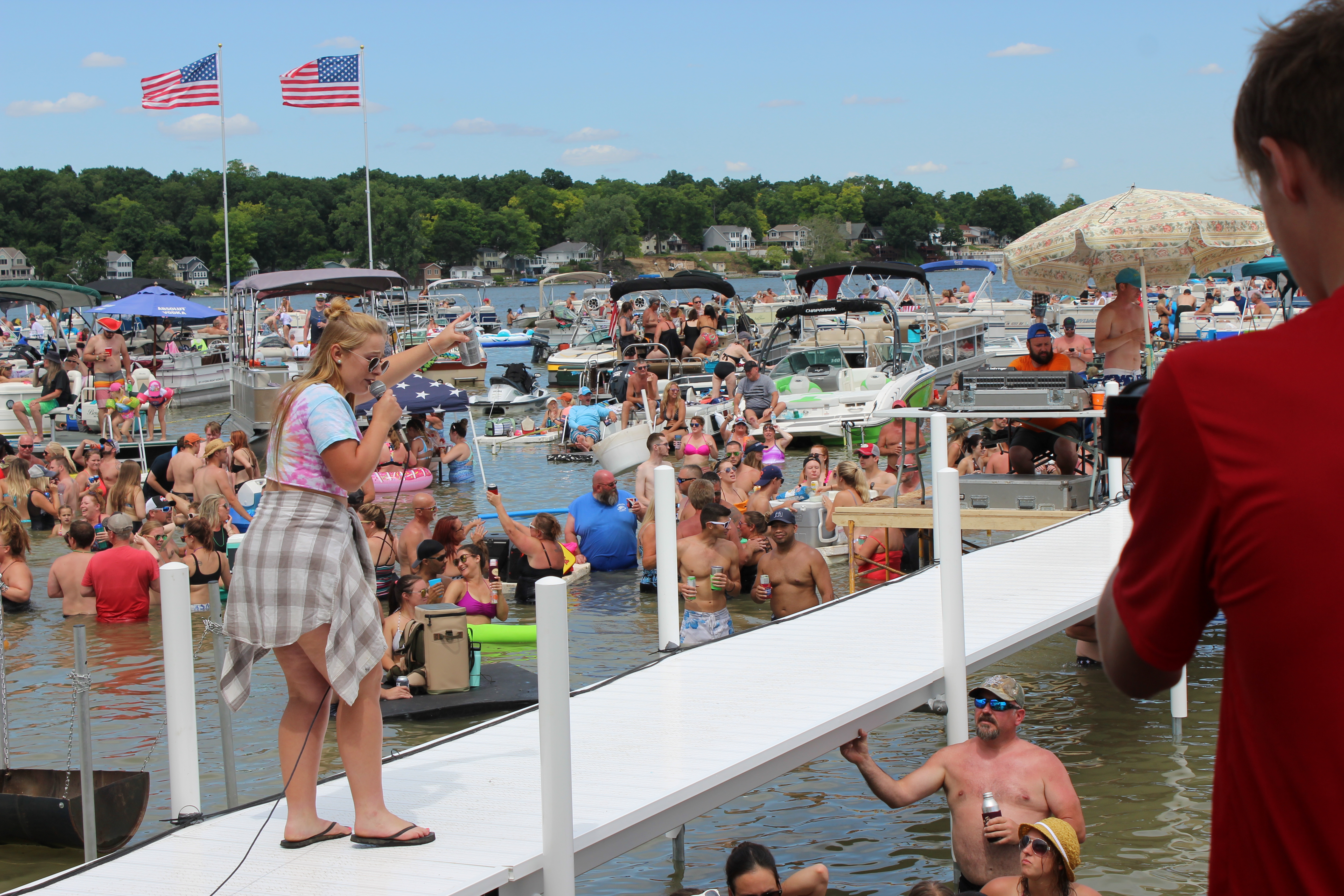 Festival crowd dancing